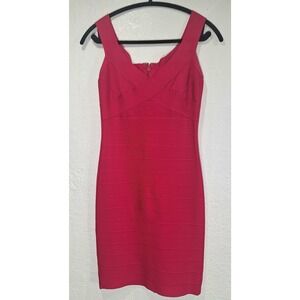 Herve Leger Cherry/ Pink Body-Con Bandage Mini Dress Y2k Clueless Size Medium